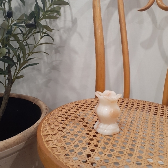 Other - Vintage Alabaster/Marble Scalloped Edge Taper Candle Holder